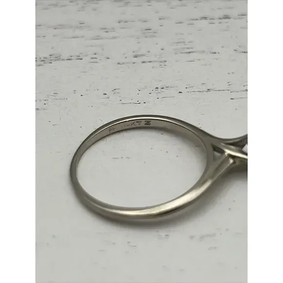 14 White Gold Diamond Engagement Ring Size 6.5 - Picture 6 of 7